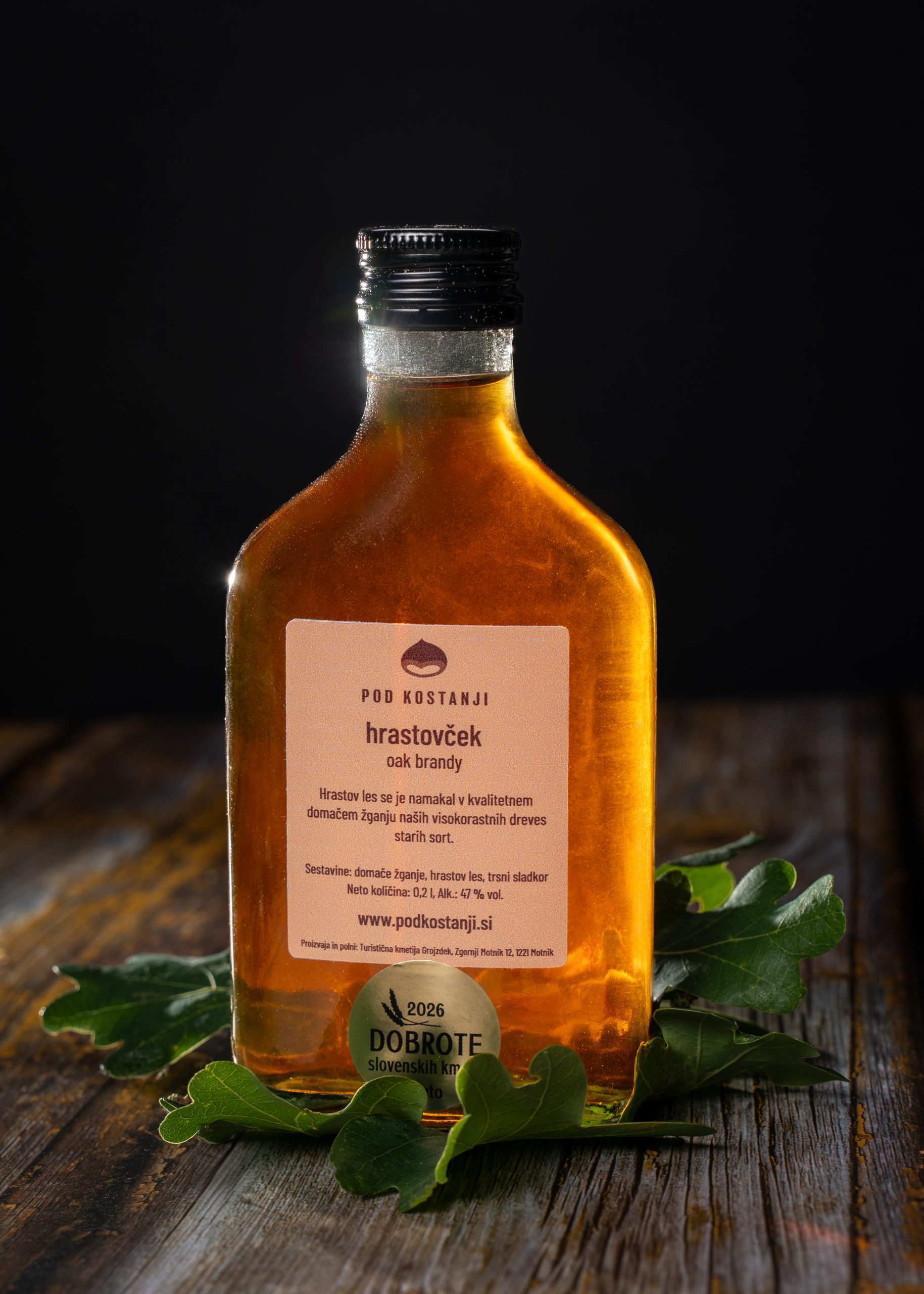 Hrastovček – domači brandy 1l - slika 2